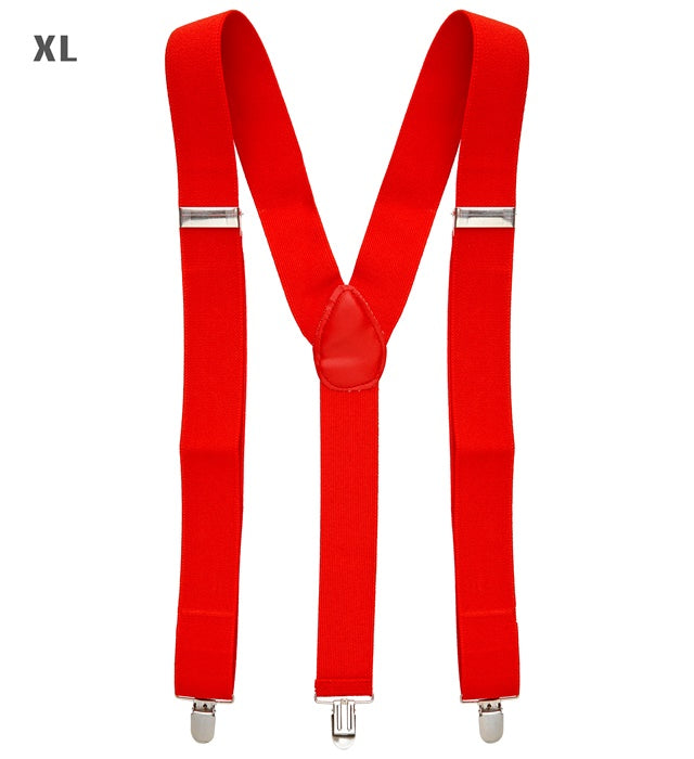 Red Braces  Extra Long Up To 115-120 Cm 