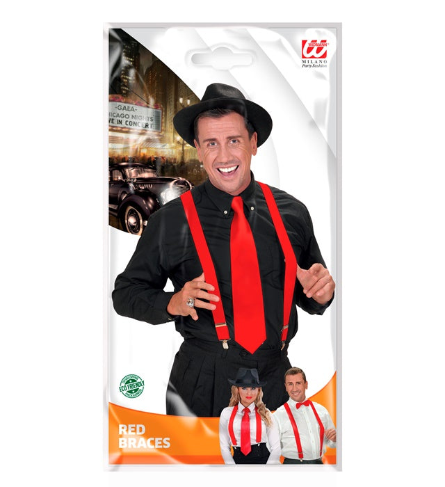 Red Braces  Extra Long Up To 115-120 Cm 