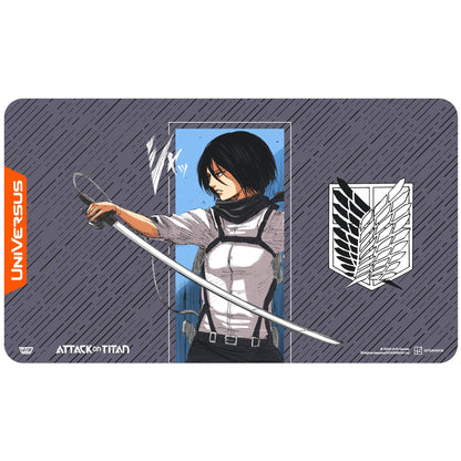 UniVersus Attack on Titan: Battle for Humanity - Mikasa Ackerman Playmat - 24 x 14 Neoprene Mat, Tabletop Card Game Accessory, UVS Games, Licensed 1