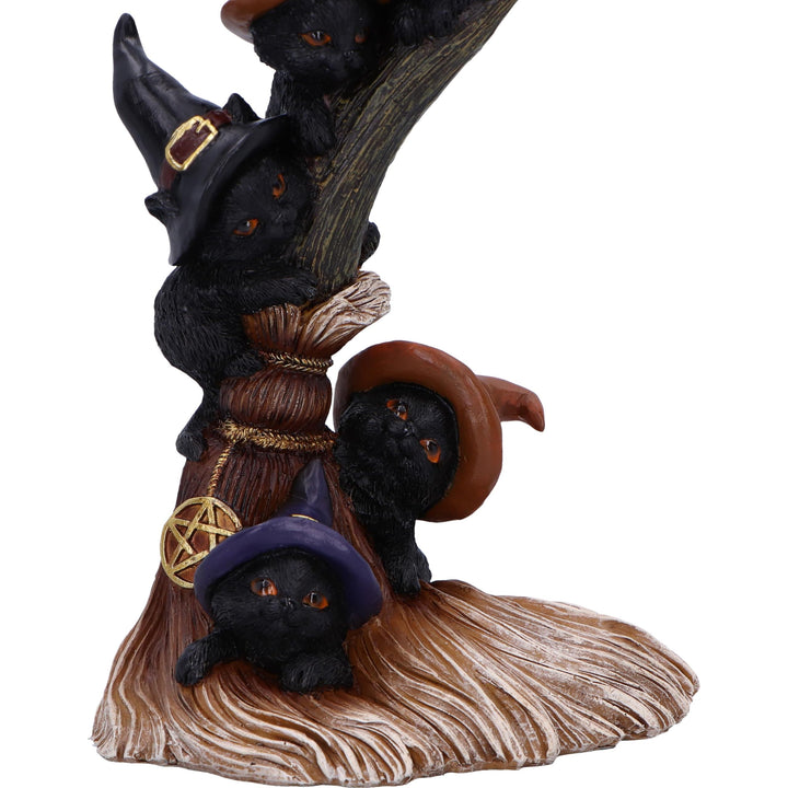 Broomstick Kindle Witchy Black Cats Ornament 21cm