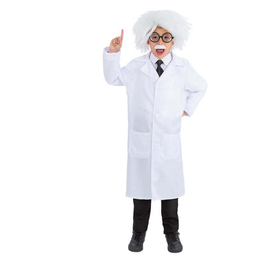 Albert Einstein Kit White Wig Black Glasses Adhesive Moustache and Black Tie 1