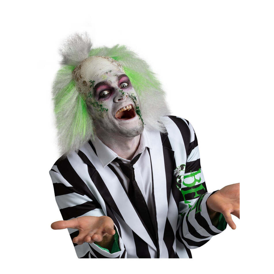 Beetlejuice Wig Mens Latex Bald Head Halloween Costume Accessory 1