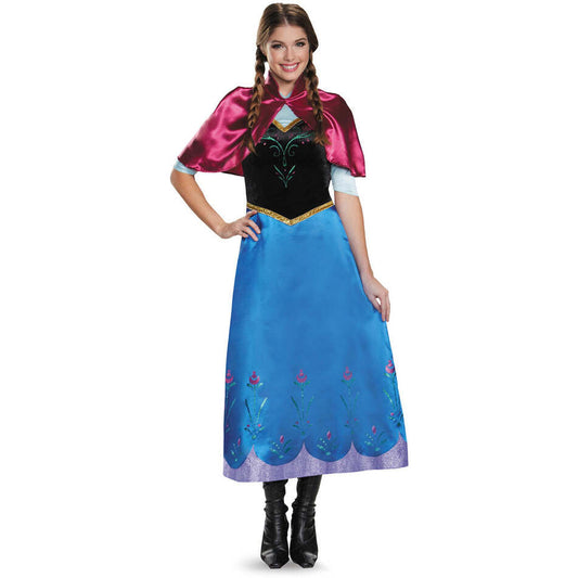 Disney Frozen Anna Travelling Classic Costume Adult Dress with Detachable Cape 1