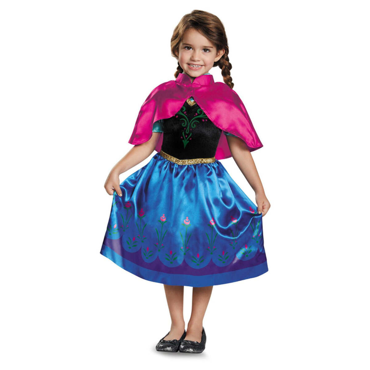 Disney Frozen Anna Travelling Deluxe Childs Costume Dress with Detachable Cloak 1