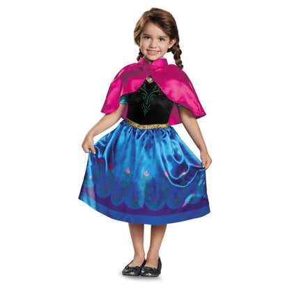 Disney Frozen Anna Travelling Deluxe Childs Costume Dress with Detachable Cloak 1