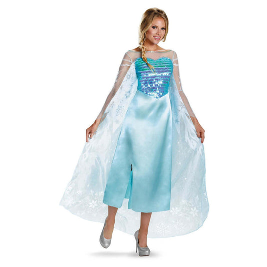 Disney Frozen Elsa Classic Costume Adult Blue Dress with Cape 1
