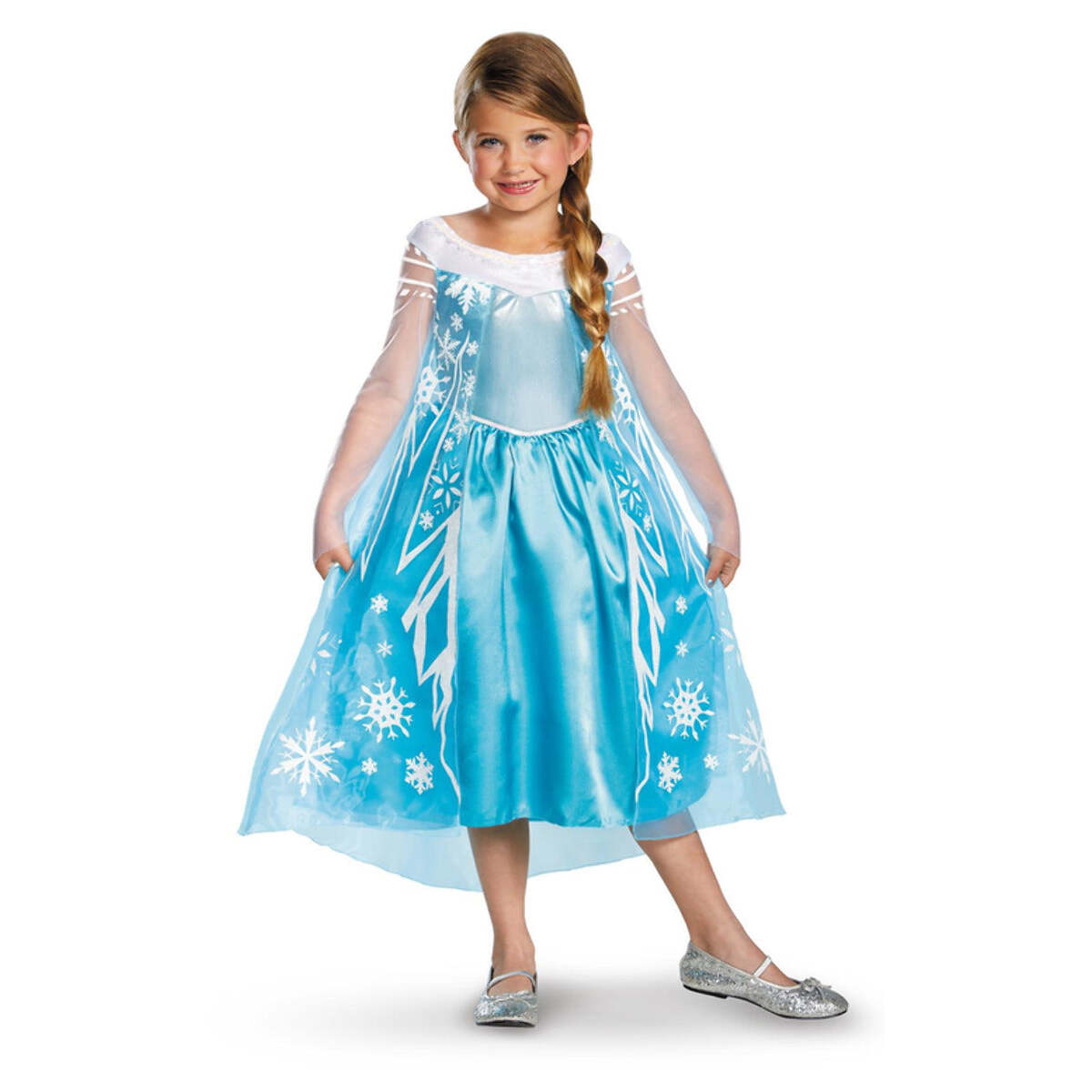 Disney Frozen Elsa Deluxe Costume Child Blue Dress with Cape 1