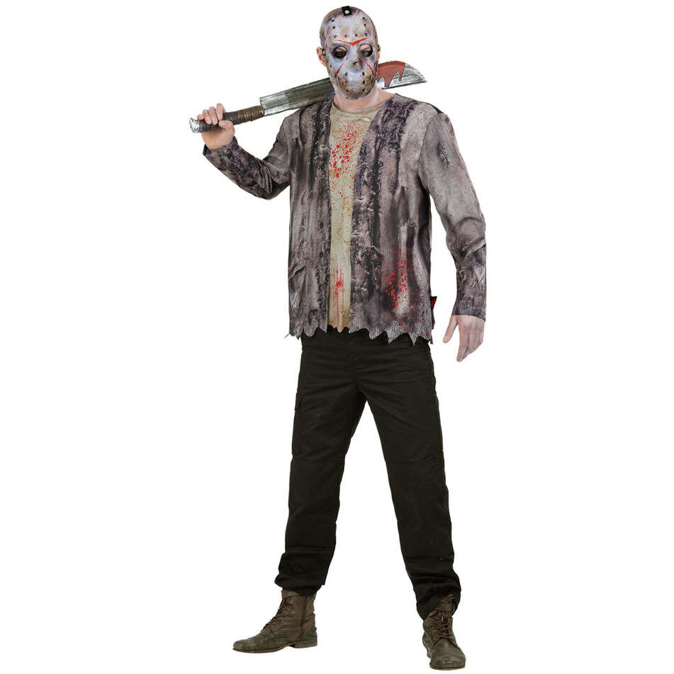 Friday the 13th Jason Voorhees Adult Costume Jacket with Inserted Top and Hockey Mask 1