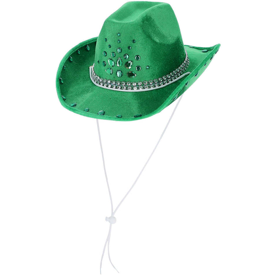 Green Rhinestone Cowboy Hat Adult Western Costume Accessory 1