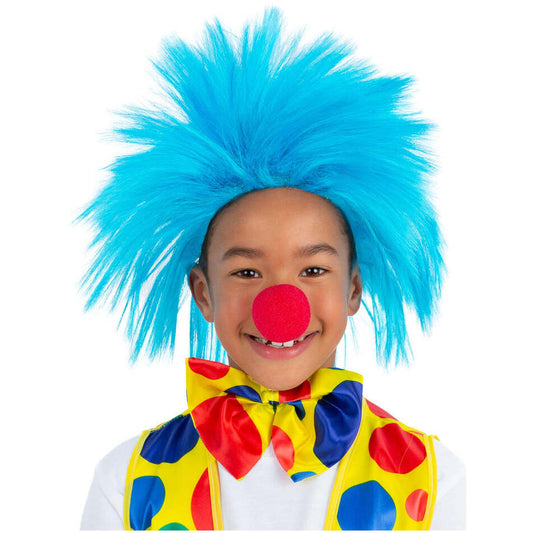 Kids Blue Spike Wig Clown Costume Accessory 1