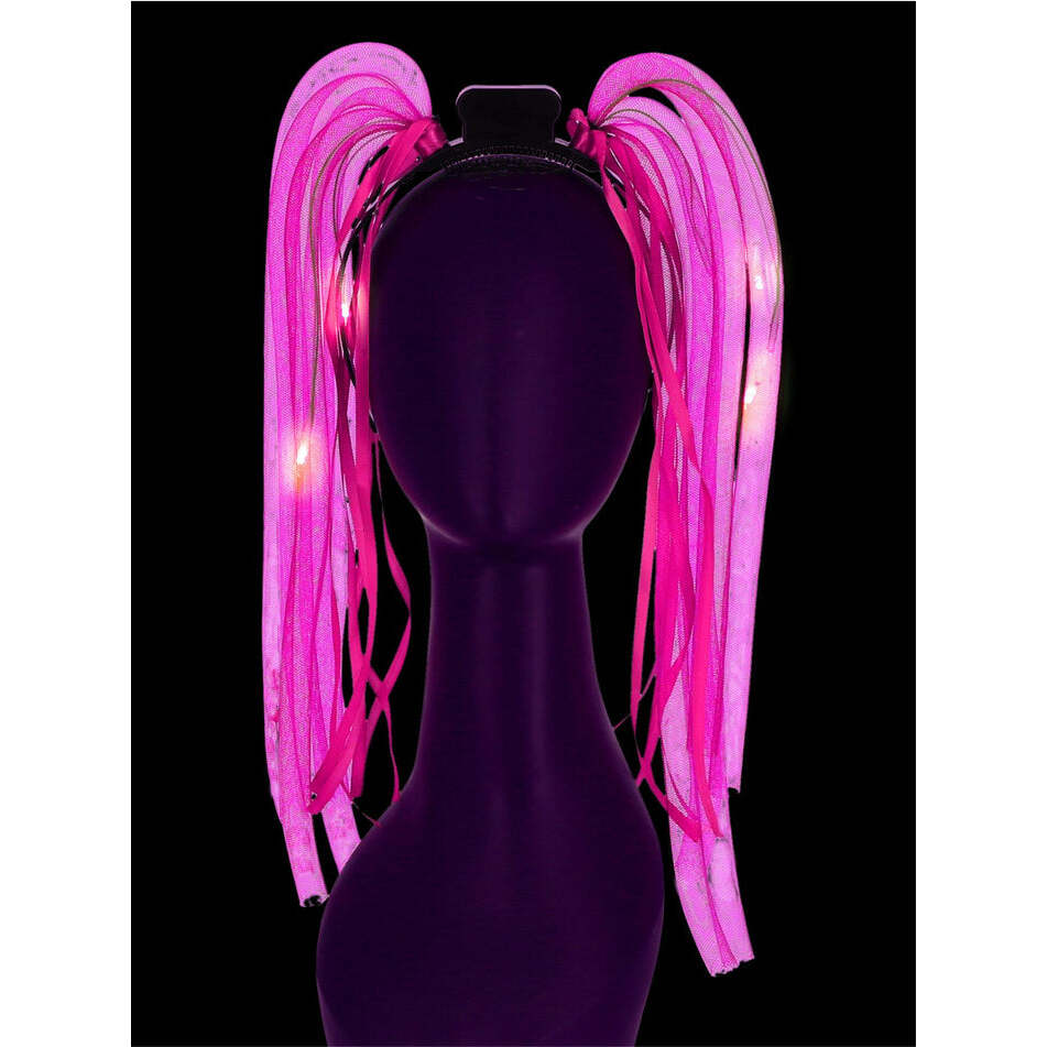 LED Light Up Pink Spaghetti Headband Batteries Included Child Costume Accessory 1