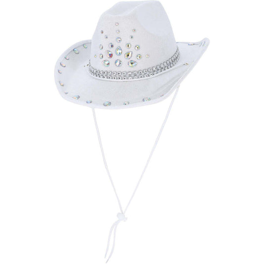 White Rhinestone Cowboy Hat Adult Costume Accessory 1