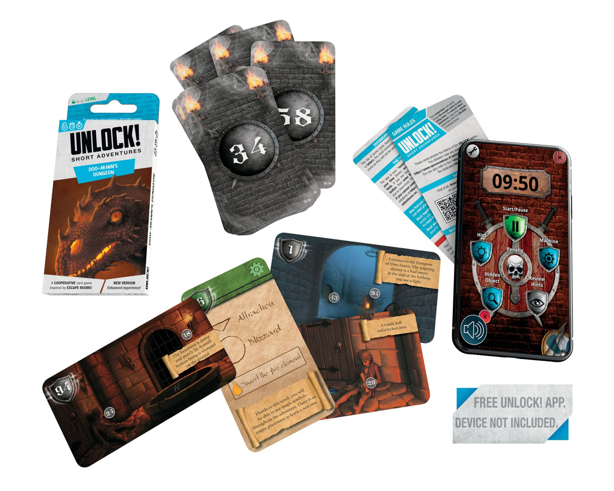 Space Cowboys | Unlock! Short 4 - Doo-Arann's Dungeon | Card Game | Ages 10+ | 1-6 Players | 30 Minutes Playing Time 2