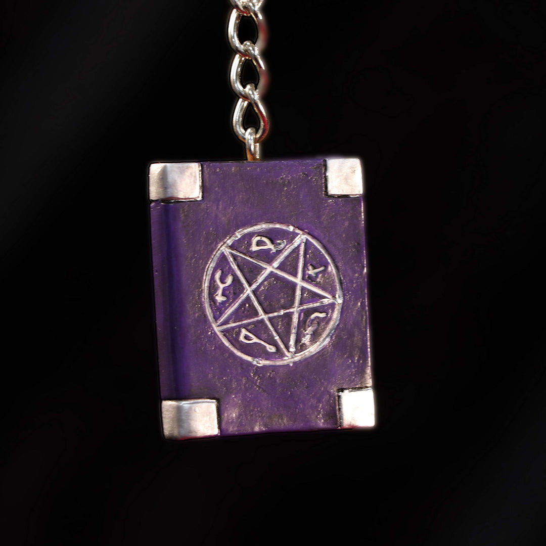 Pack of 12 Witches Grimoire Book Spells Keyrings 4.5cm