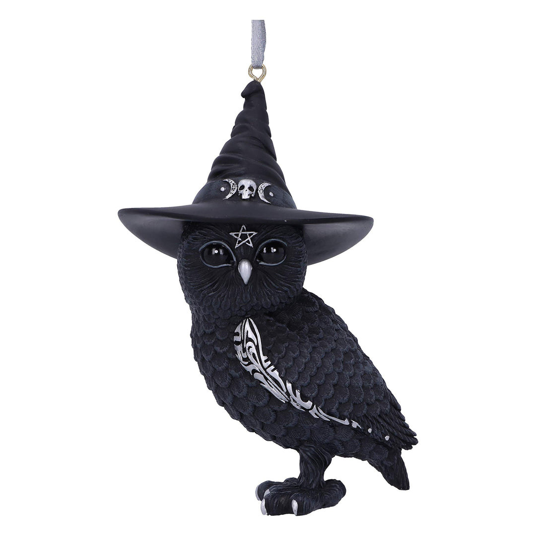 Owlocen Black Witch Owl Hanging Decorative Ornament 12cm