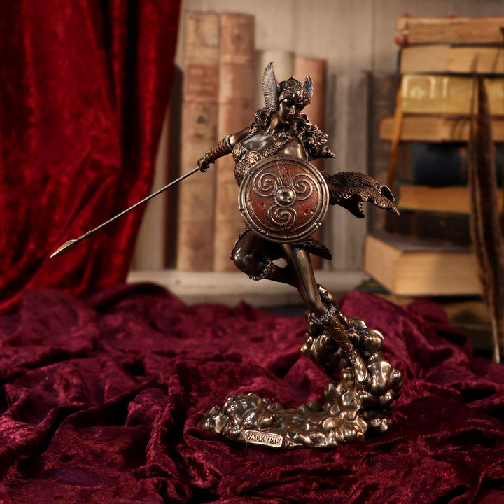 Bronze Valkyries Flight Norse Valkyrie Warrior Female Figurine 23.5cm