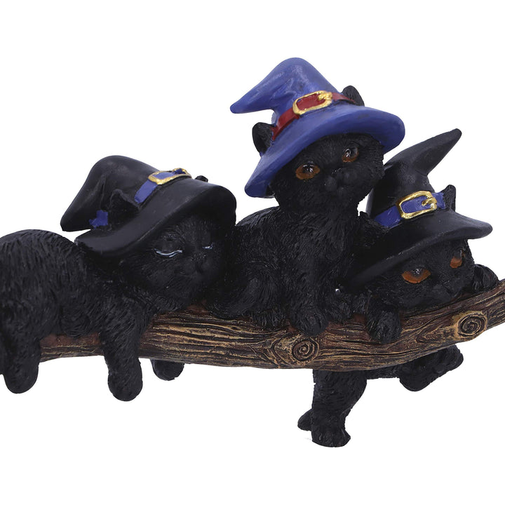 Purrfect Broomstick Witches Familiar Black Cats and Figurine 27.5cm