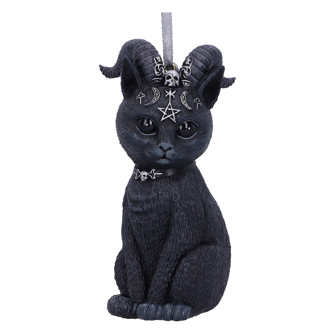 Pawzuph Black Horned Cat Hanging Decorative Ornament 10cm