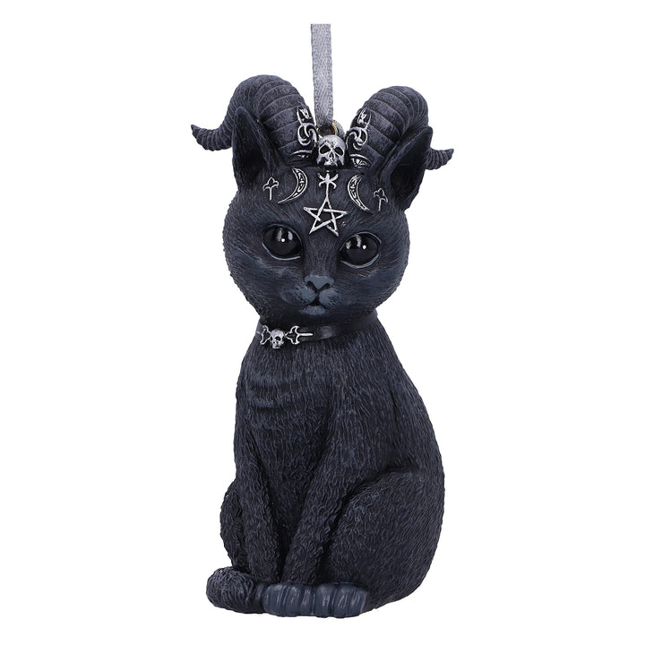 Pawzuph Black Horned Cat Hanging Decorative Ornament 10cm