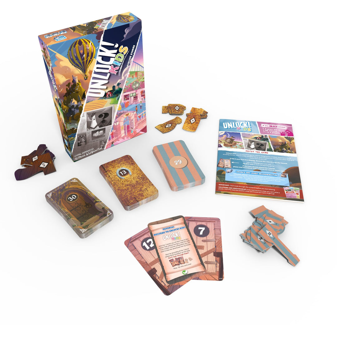 Unlock! Kids: Detective Stories Card Game - Escape Room Game for Kids and Adults, Cooperative Mystery Game for Family Game Night, Ages 6+, 1-4 Players, 20-60 Minute Playtime, Made by Space Cow