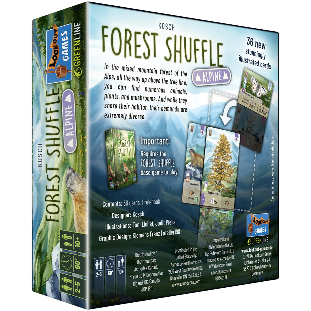 Forest Shuffle Alpine Card Game Expansion 36 New Cards for Enhanced Gameplay