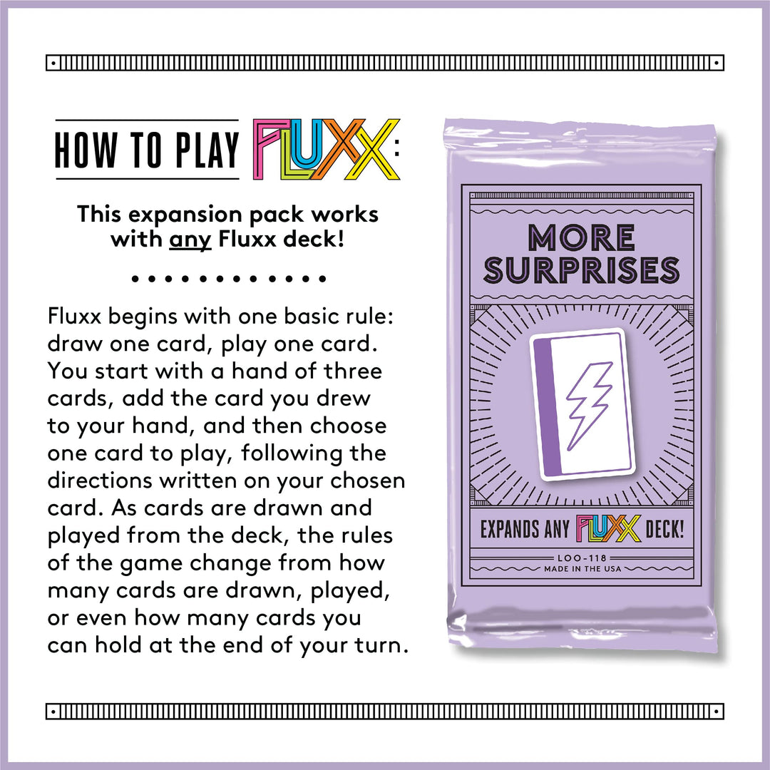 Looney Labs More Surprises Fluxx Expansion: Unleash Extra Pandemonium!