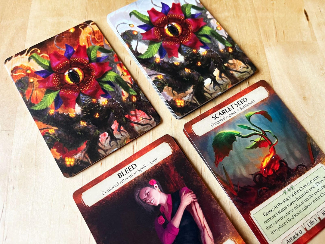 Plaid Hat Games Ashes Reborn: Red Rains The Blight of Neverset Expansion Decks – Phoenixborn & Chimera Set for 1-2 Players, Ages 14+ – Requires Corpse of Viros & Master Set