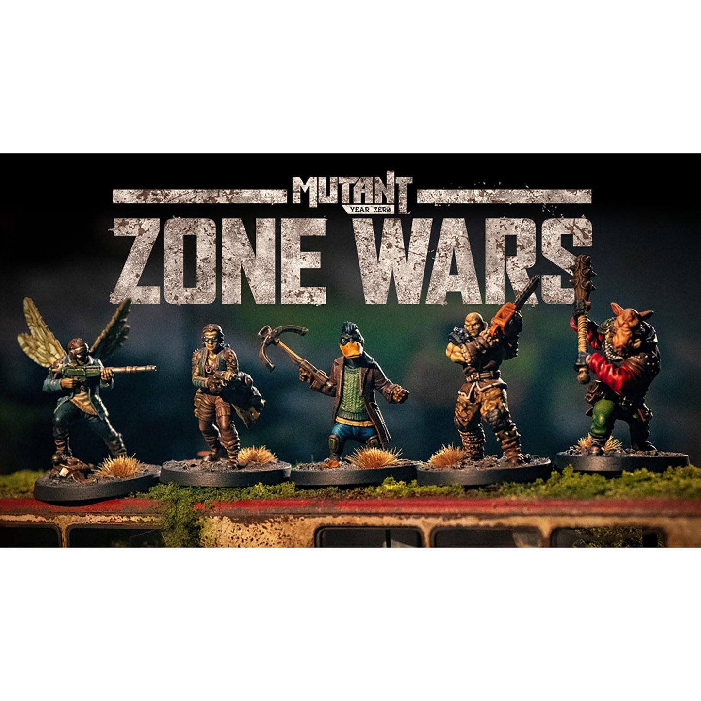 Free League: Mutant Year Zero: Zone Wars - Core Set -Boxed Miniatures Wargame, Tabletop Skirmish Mayhem, Everything Needs: RPG Book, Mat, Dice & More 2
