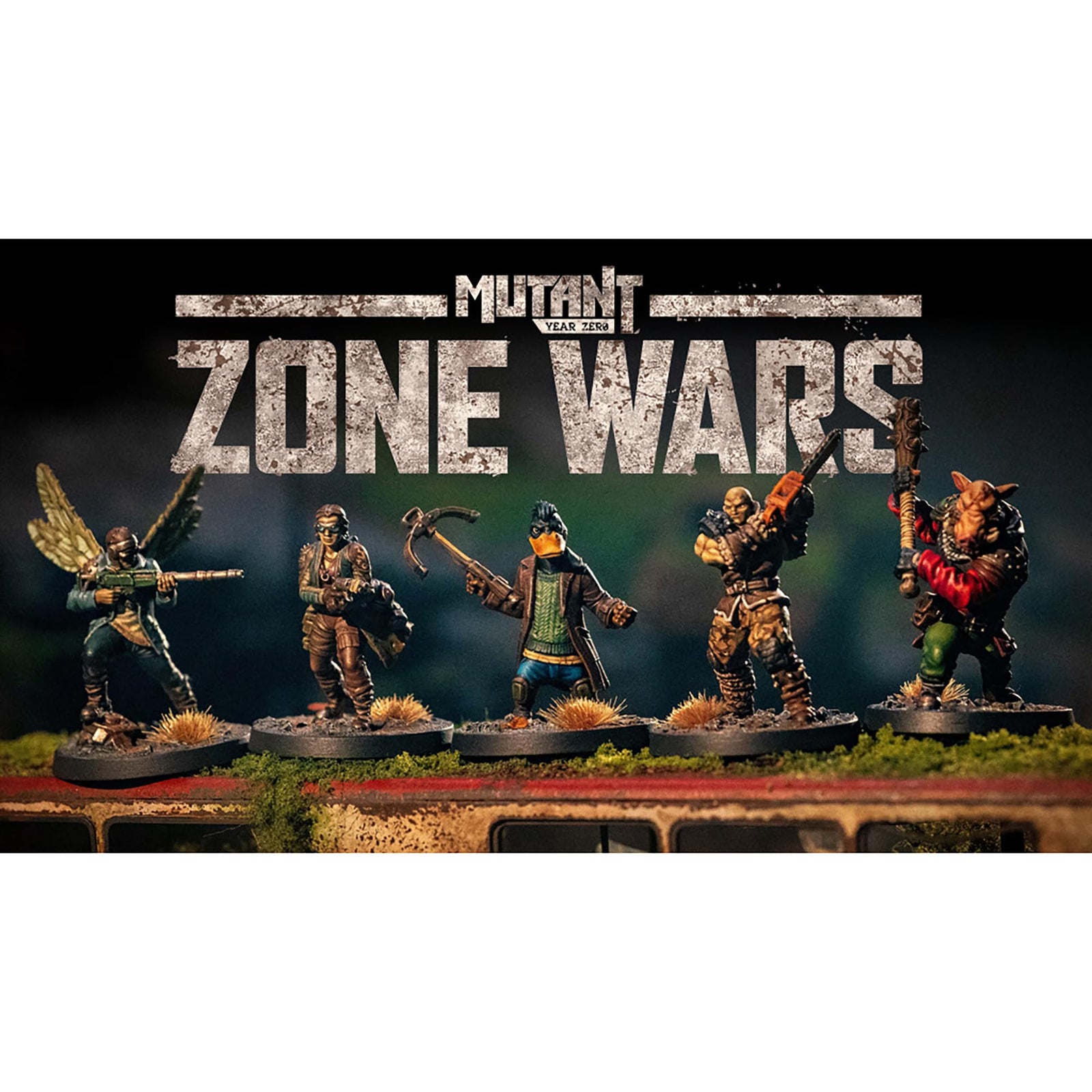 Free League: Mutant Year Zero: Zone Wars - Core Set -Boxed Miniatures Wargame, Tabletop Skirmish Mayhem, Everything Needs: RPG Book, Mat, Dice & More 2
