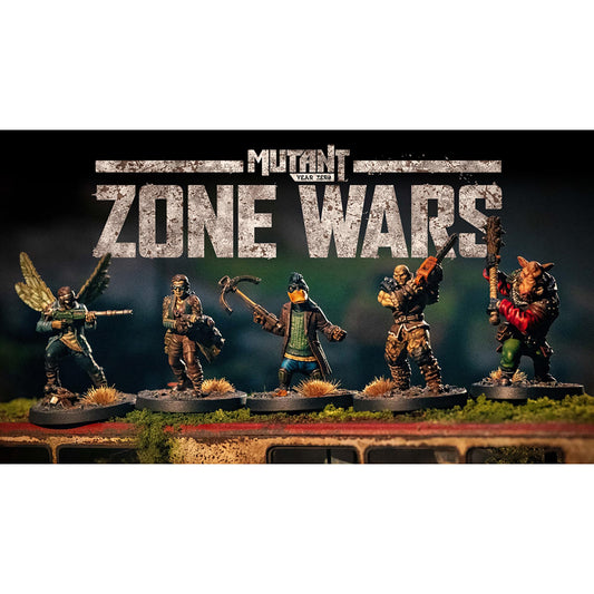 Free League: Mutant Year Zero: Zone Wars - Core Set -Boxed Miniatures Wargame, Tabletop Skirmish Mayhem, Everything Needs: RPG Book, Mat, Dice & More 2