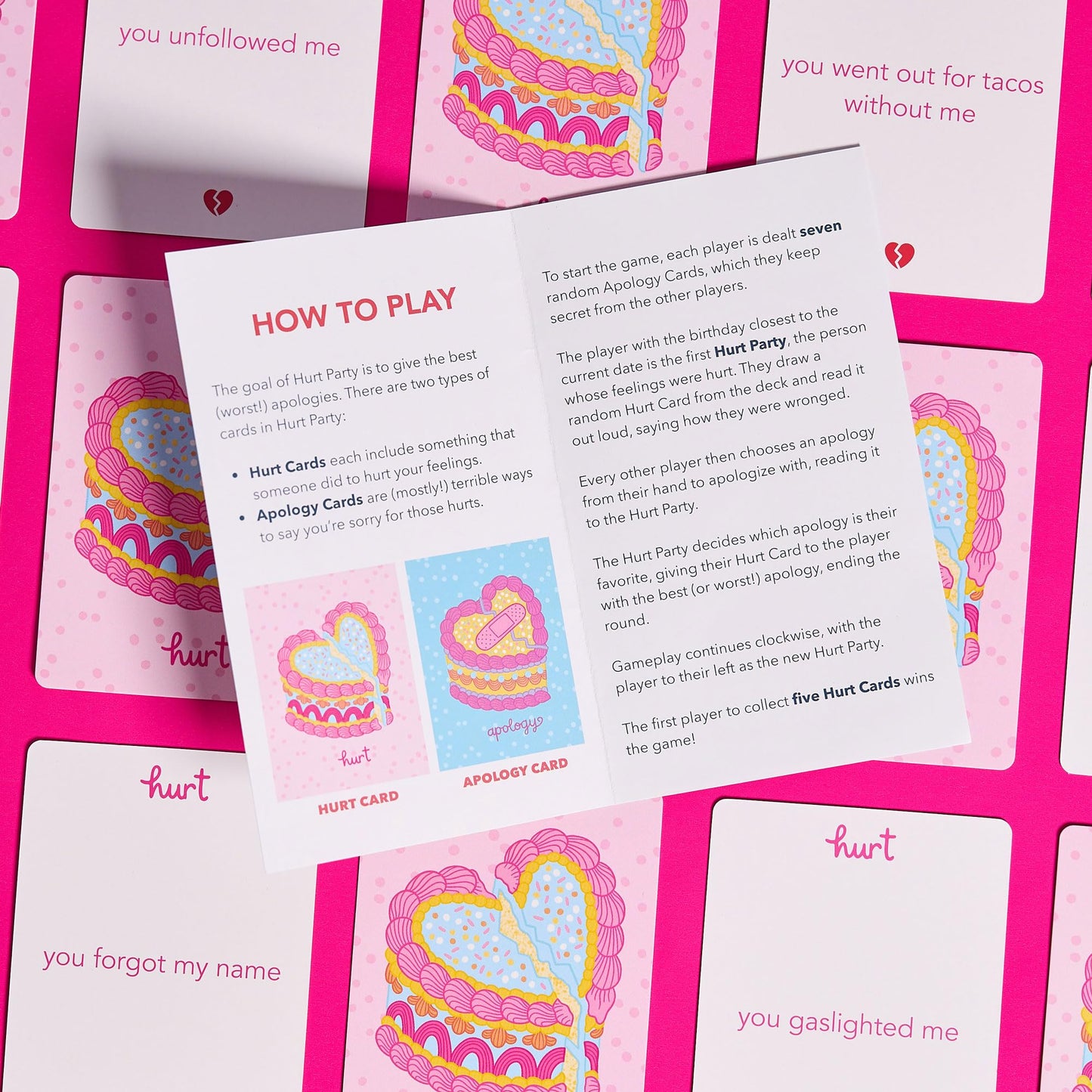 Pink Tiger Games Hurt Party: A Game of Bad Apologies – Hilarious Party Game for Adults, Teens, and Families – 500 Cards, 2-7 Players, Ages 14+ 6