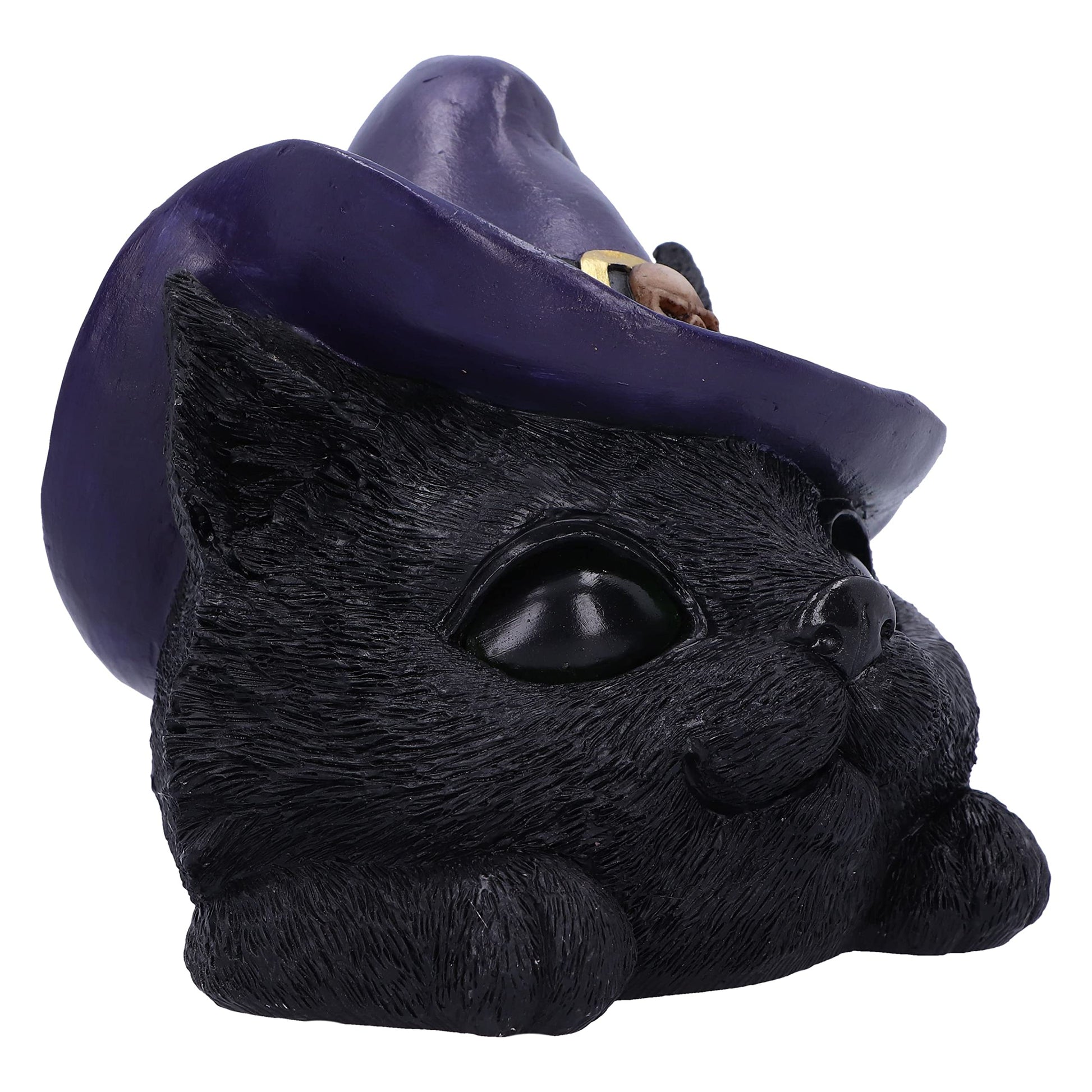 Familiar Grin Black Cat Head With Light Up Eyes 13.8cm 5