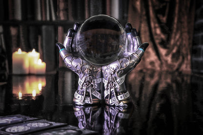 Hands of the Future Palmistry Crystal Ball Holder 20cm 7