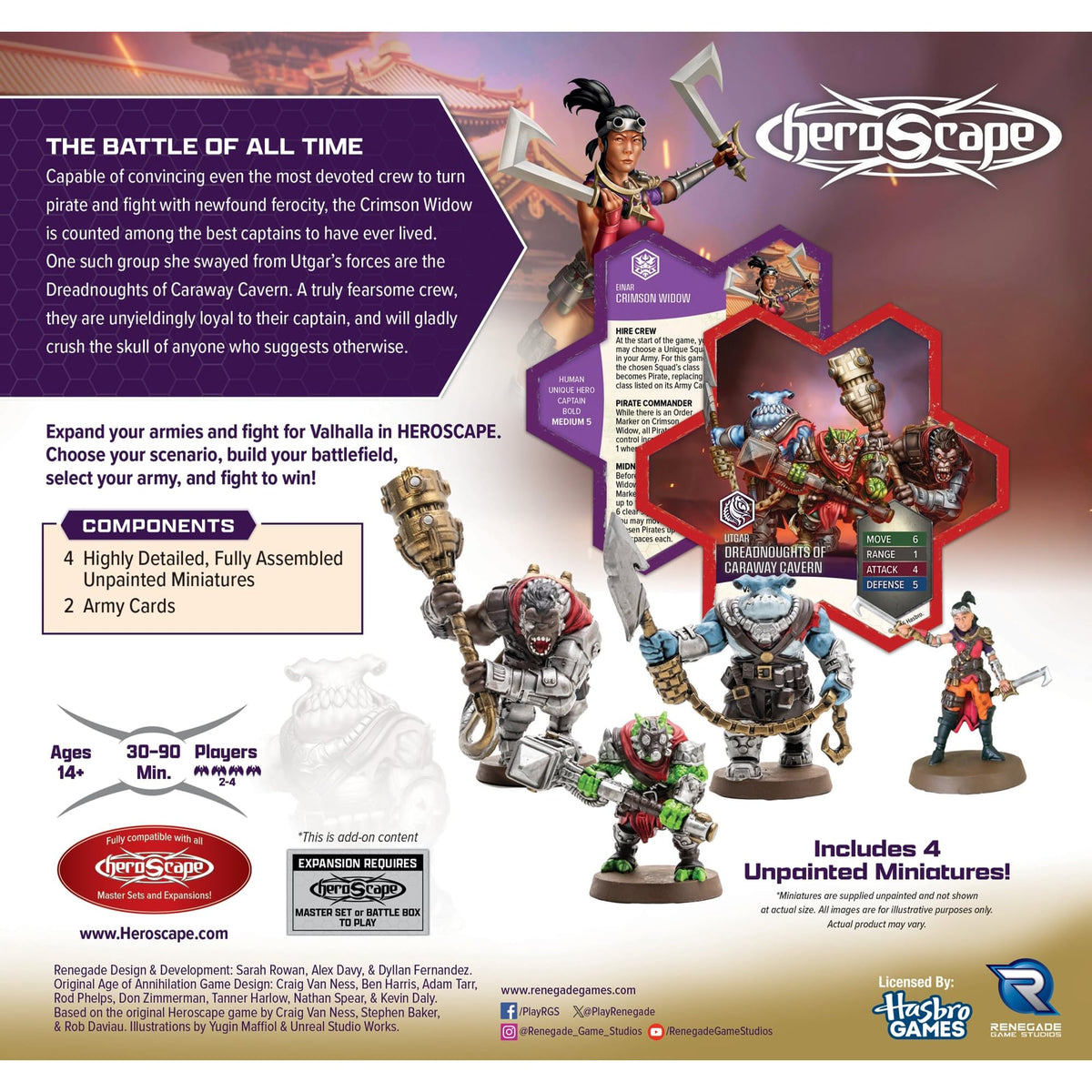 Heroscape Crimson Widow and Dreadnoughts of Caraway Cavern Army Expansion Board Game by Renegade Studio 2