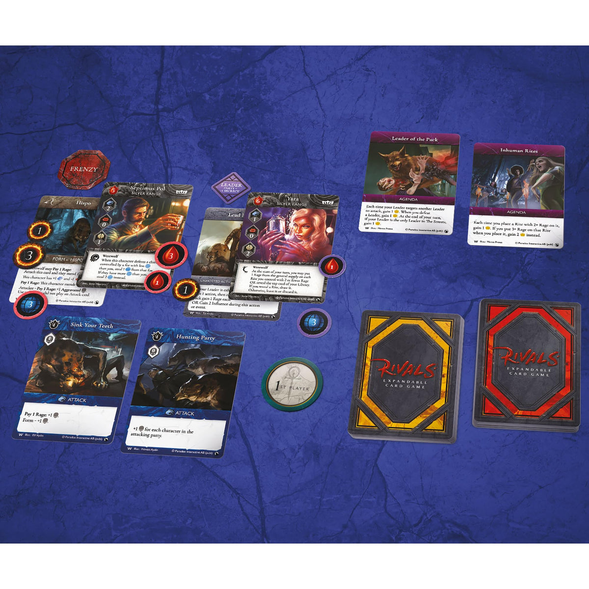 Vampire The Masquerade Rivals Expandable Card Game Werewolf Fang and Talon Board Game by Renegade Studio 3