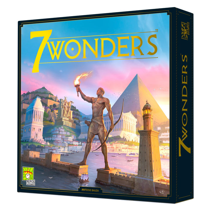 7 Wonders Board Game BASE GAME (New Edition) for Family | Civilization and Strategy Board Game for Adult Game Night | 3-7 Players | Ages 10+ | Made by Repos Production