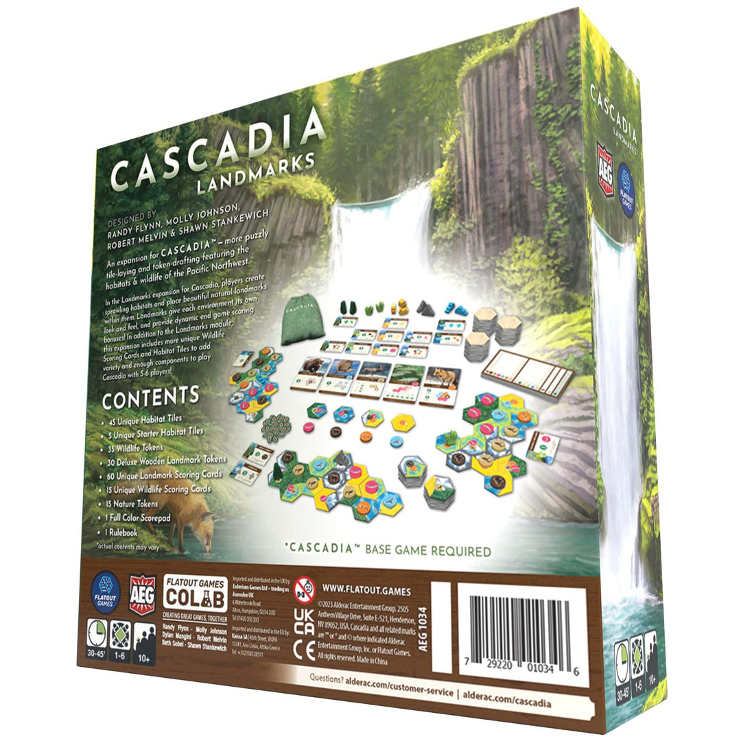 AEG & Flatout Games | Cascadia: Landmarks - Expansion for Award-Winning Board Game, Cascadia | Easy to Learn | Quick to Play | Ages 10+ | Adds 5th & 6th player