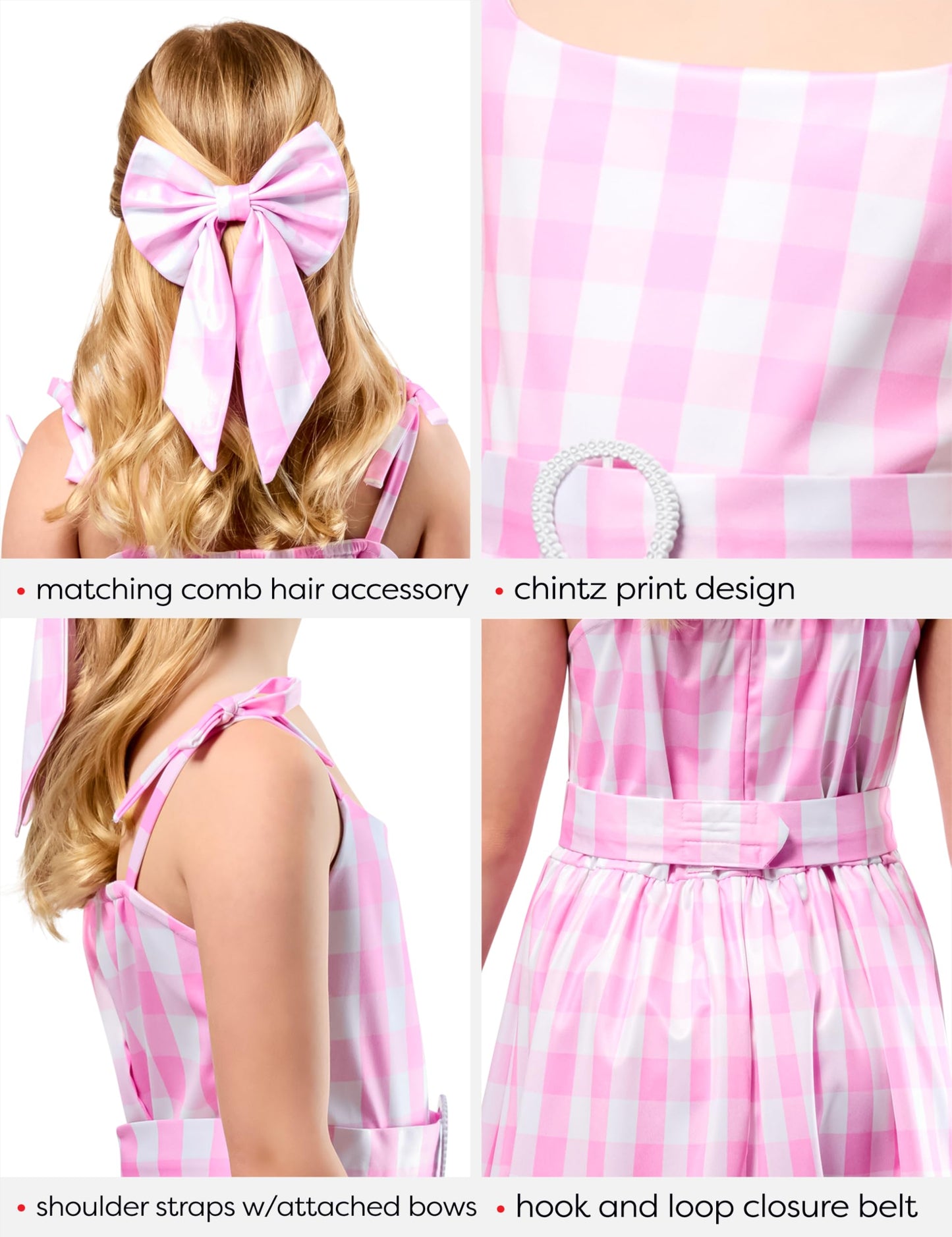 Barbie Perfect Day Cute Costume Dress in Pink from The Barbie Movie for Girls 7