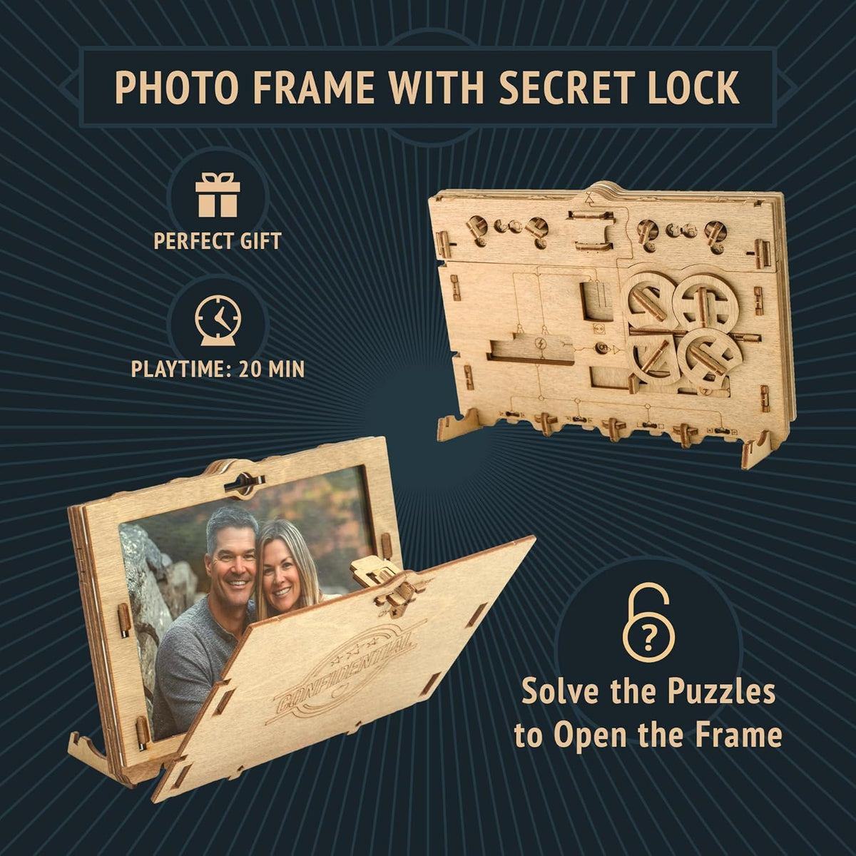 Clueframe Wooden Puzzle Photo Frame