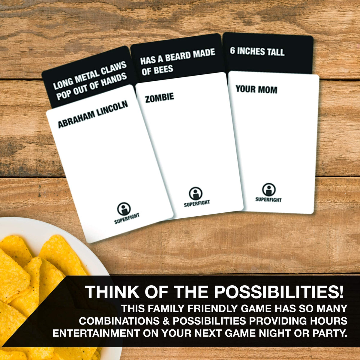 Skybound Superfight Card Game - Absurd Superpower Arguments for Kids, Teens & Adults, 500 Cards, 3+ Players, Ages 8+ 7