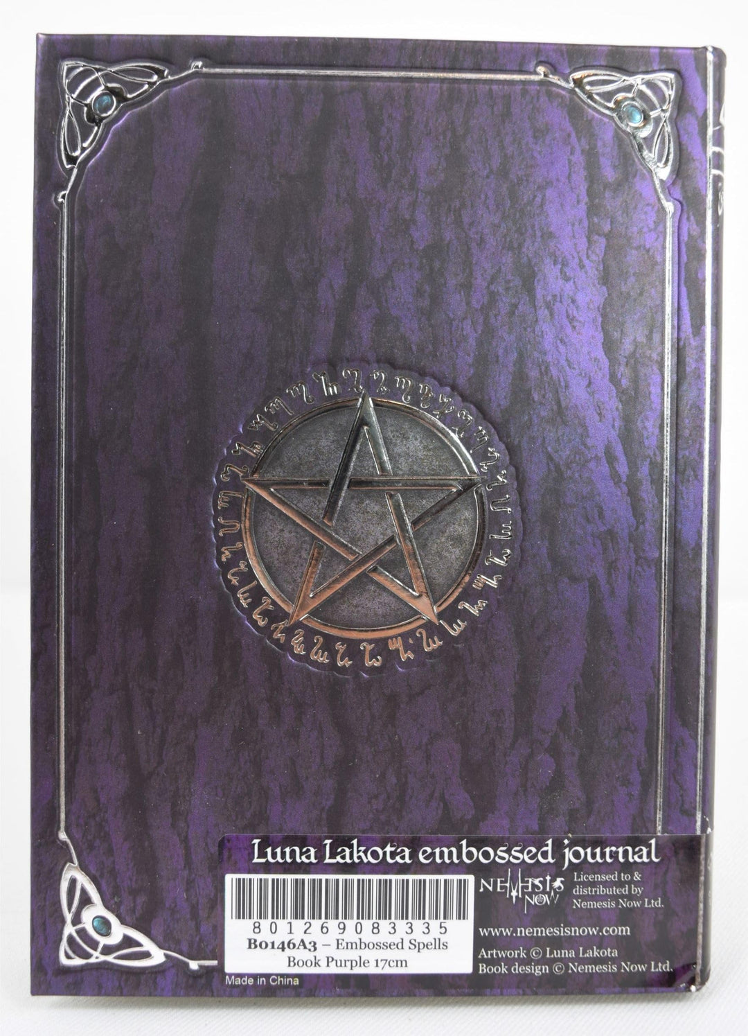 Embossed Pentagram A5 Spell Book Journal in Purple 17cm