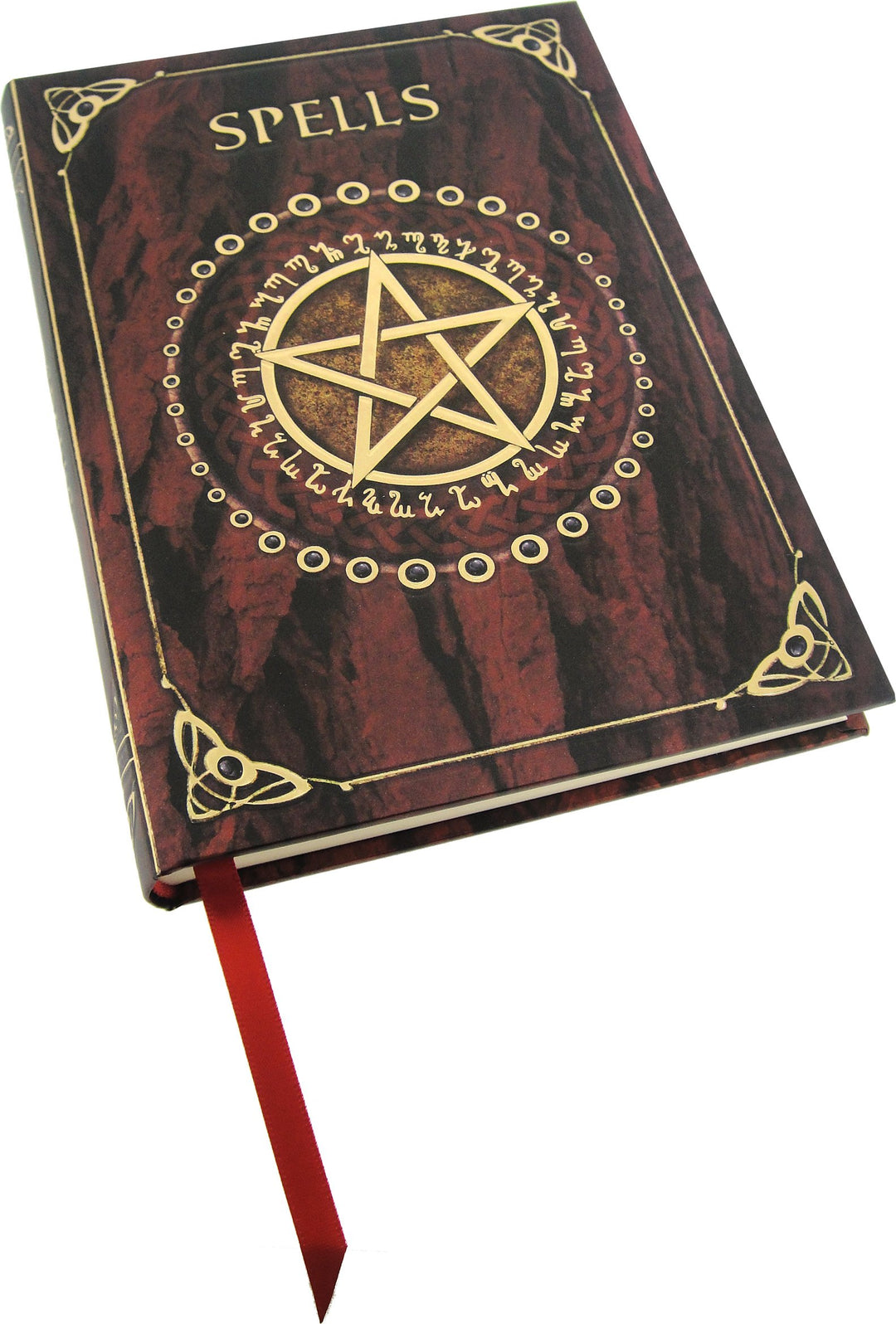 Embossed Pentagram A5 Spell Book journal in Red 17cm