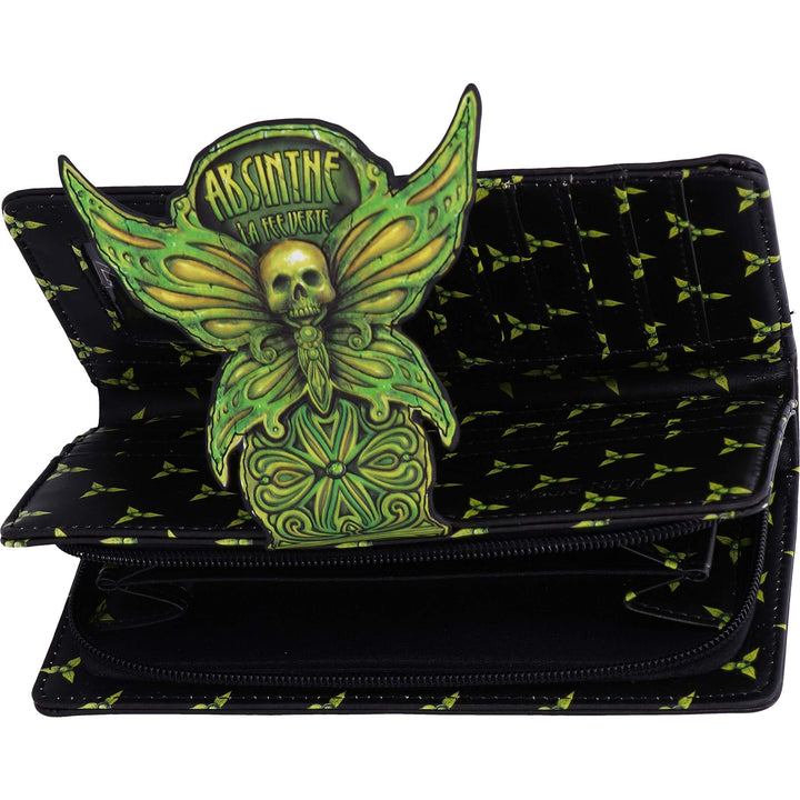 Absinthe La Fee Verte Green Fairy Embossed Purse 18.5cm