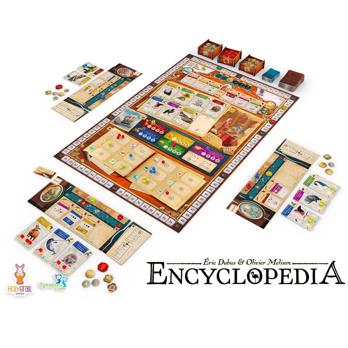Holy Grail Games | Encyclopedia | Strategy Board Game | Dice and Worker Placement | 1 to 4 Players | 25+ Minutes | Ages 14+ 3