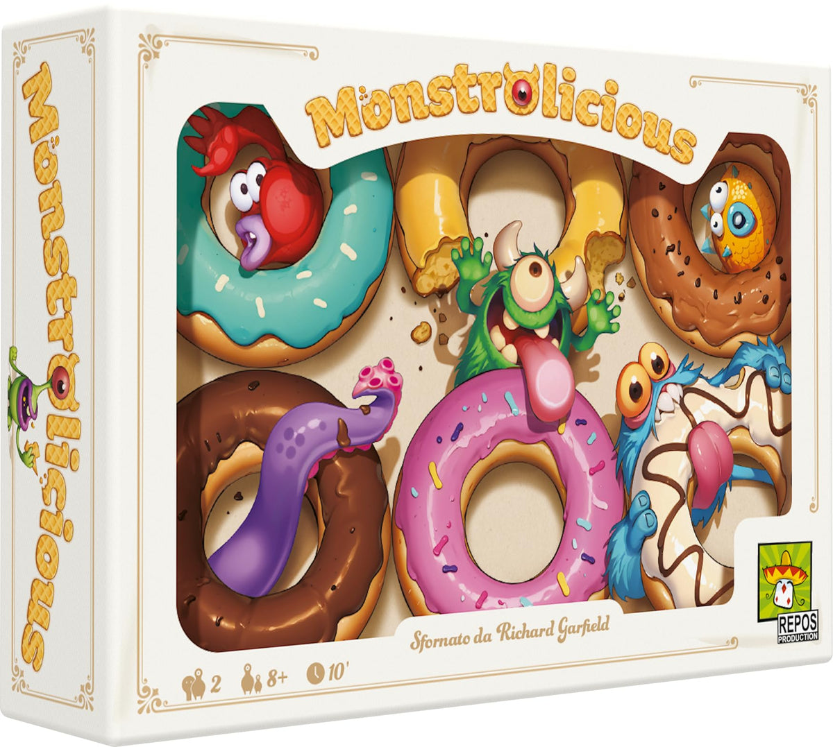 Monstrolicious Board Game - Family-Friendly Strategy Game with Quirky Monsters & Desserts, Exciting Mini-Games & Surprises, Ages 10+, 2 Players, 10 Min Playtime, Made by Repos Production 1