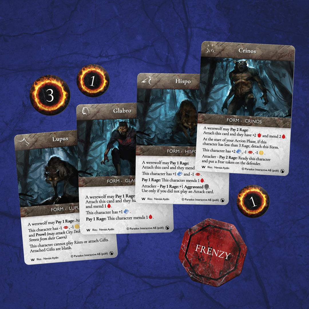 Renegade Game Studios: Vampire: The Masquerade Rivals Expandable Card Game: Werewolf: Fang & Talon - 2 Pre-Constructed 49-Card Player Decks, Ages 14+