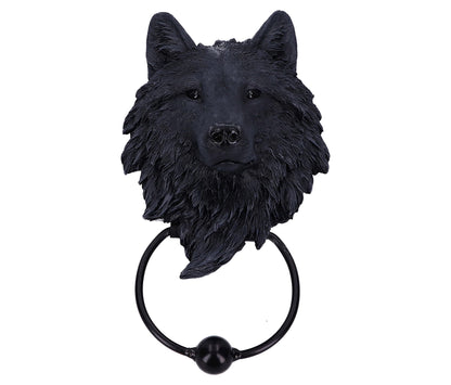 Dark Guardian Wolf Black Canine Door Knocker 22cm 2