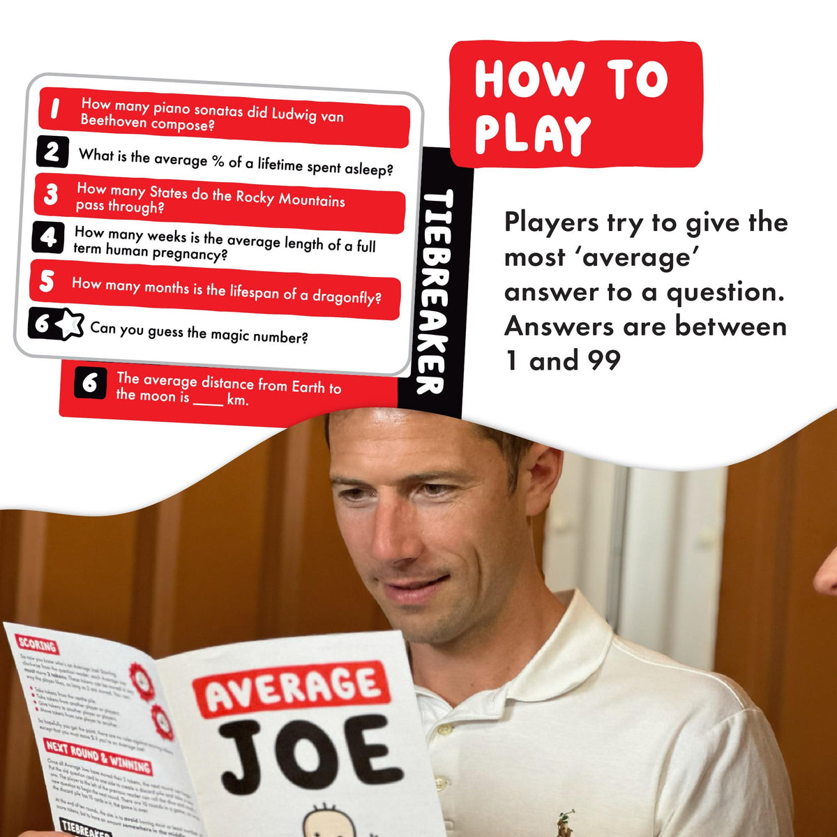 Format Games Average Joe Party Game - Embrace Your Ordinary Side with 600 Questions - Fun for Family and Friends! Ages 8+, 3-6 Players, 30 Minute Playtime, Made 4