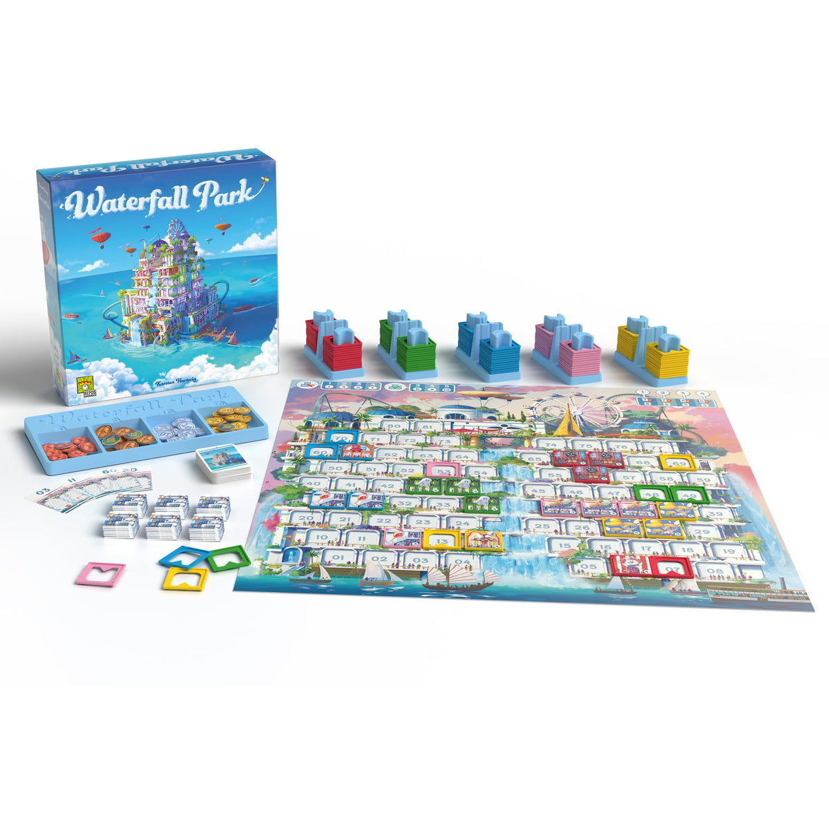 Waterfall Park Board Game - Build The Ultimate Amusement Park! Strategy Game, Fun Family Game for Kids and Adults, Ages 10+, 3-5 Players, 45 Minute Playtime, Made by Repos Production 2