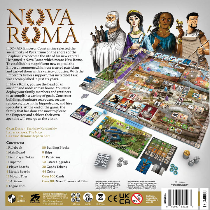 Nova Roma: Emperor Constantine Builds The New Roman Empire - Euro Strategy Board Game - 25th Century Games